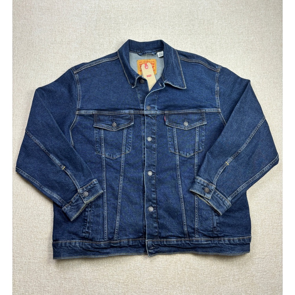 Levis Mens Trucker Jacket Dark Wash Denim Blue 3XL NWT 071580021